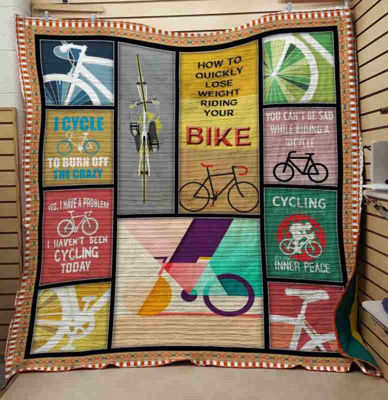 I Cycle To Burn Off The Crazy 3D Quilt Blanket