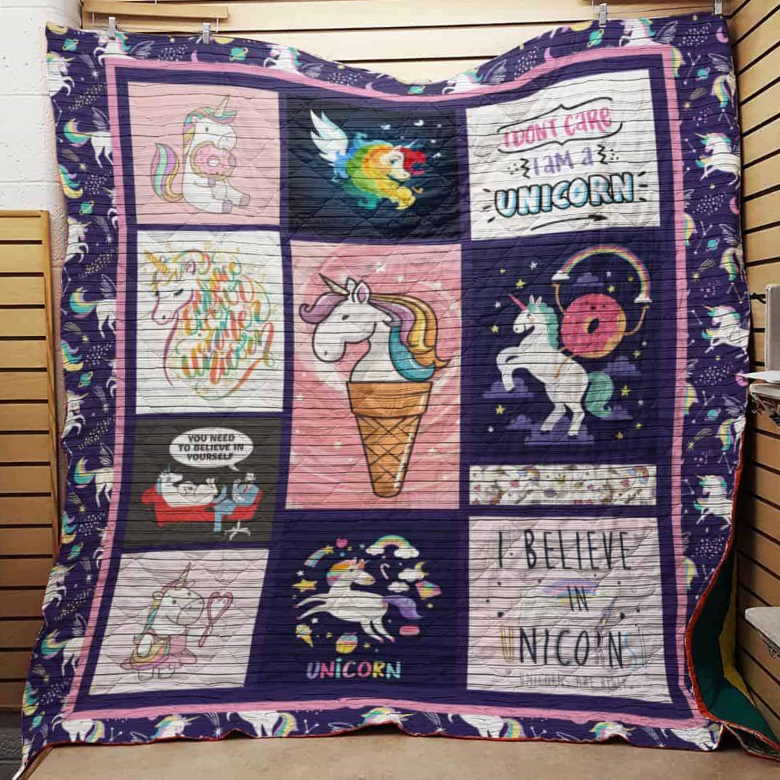 I Don’T Careamunicorn 3D Customized Quilt Blanket