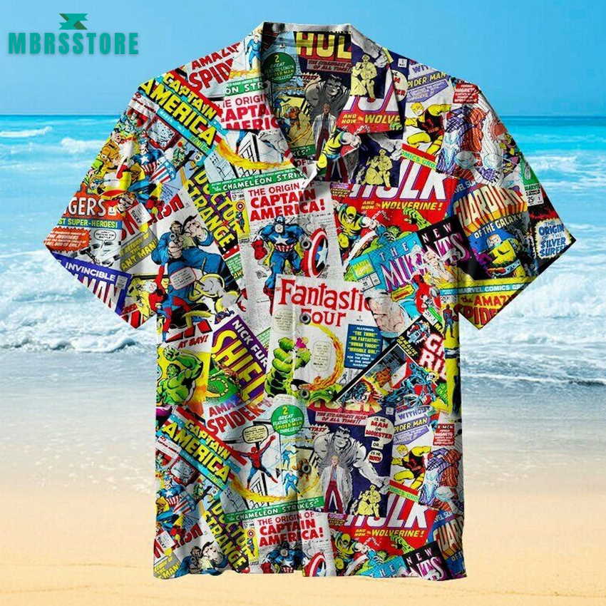 I Like Superhero Comicss Summer Monster Vintage Button Downs Hawaiian Shirt