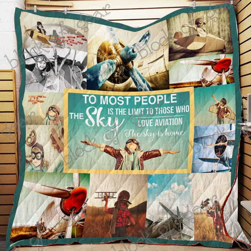 I Love Aviation 3D Quilt Blanket