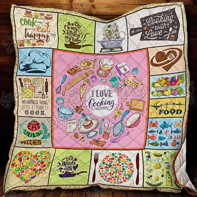 I Love Cooking 3D Quilt Blanket