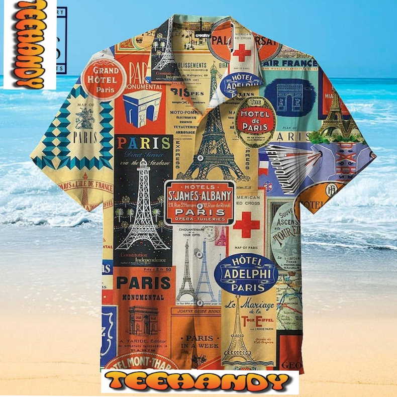 I Love Paris Eiffel Tower Hawaiian Shirt