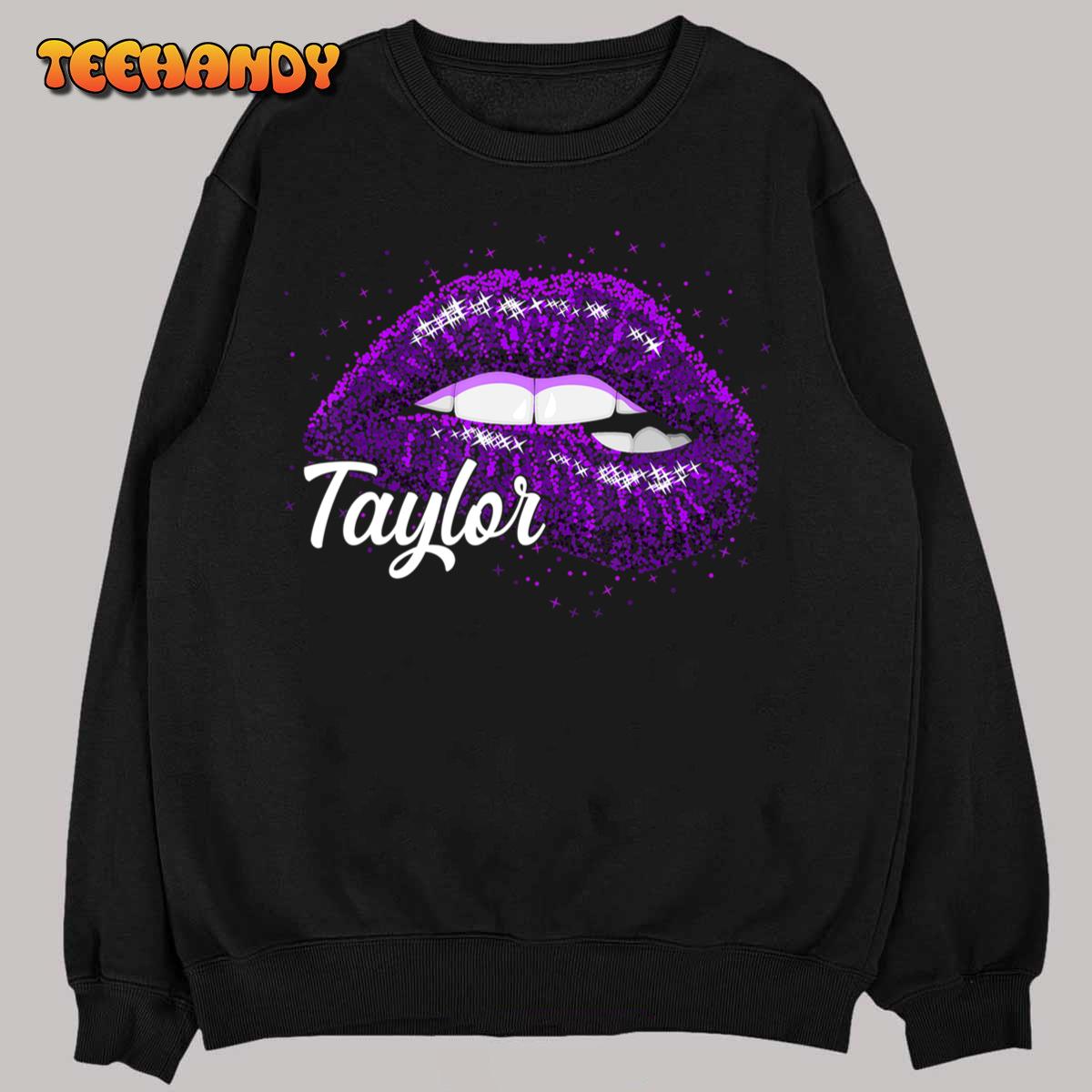 I Love Taylor Lips Funny Taylor T-Shirt