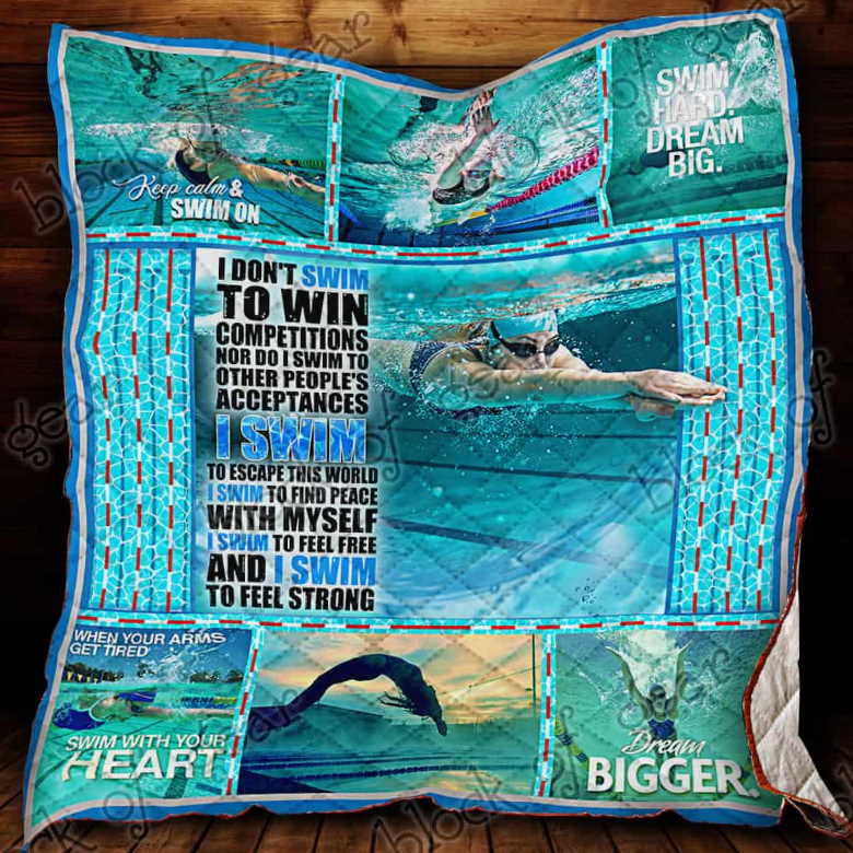 I Swim To Find Peace With Myself 3D Quilt Blanket