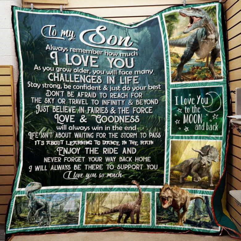 I Will Always Be There To Support You Vv_ Dinosaur 3D Quilt Blanket