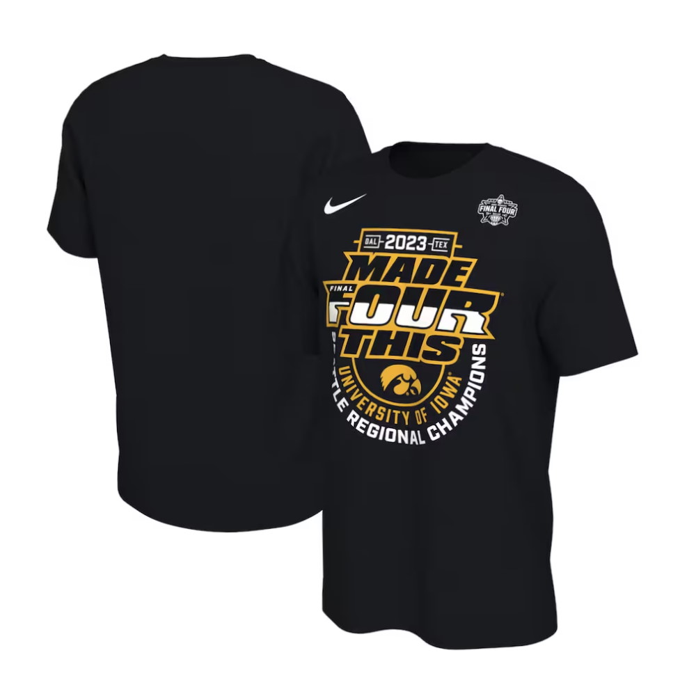 Iowa Hawkeyes 2023 NCAA Women’s Basketball Final Four Regional Champions Locker Room T-Shirt