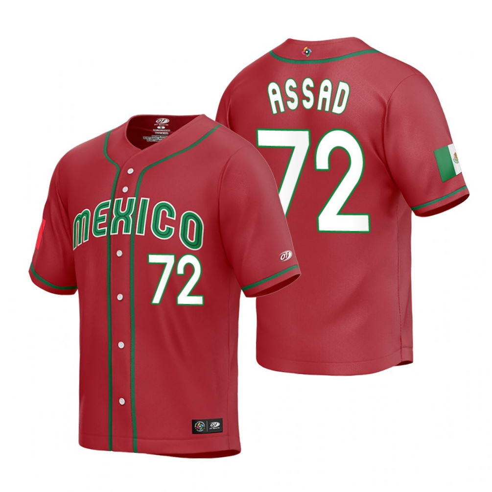 Javier Assad Mexico Baseball Red 2023 World Baseball Classic Jersey