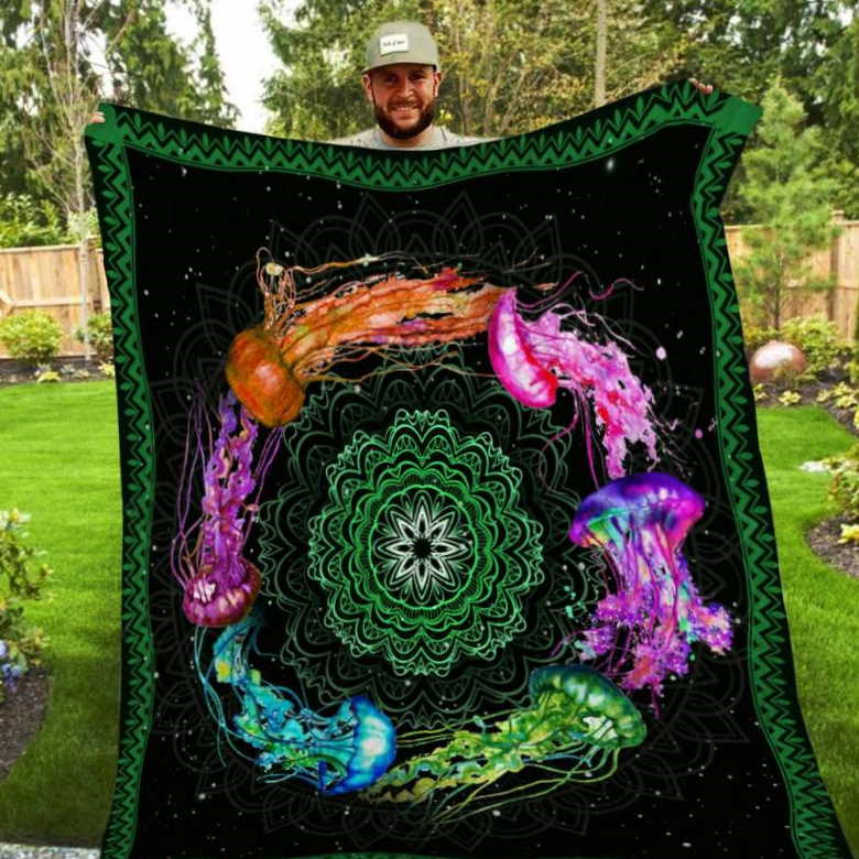 Jellyfish 3D Customized Quilt Blanket