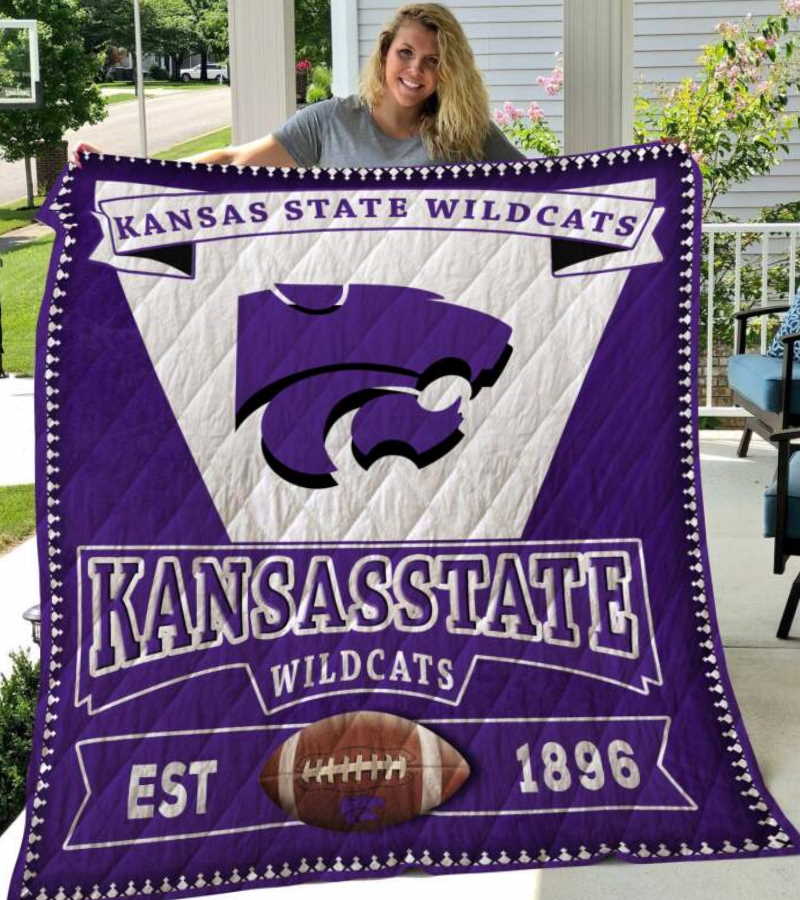 Kansas State Wildcats Football 3D Customized Quilt Blanket