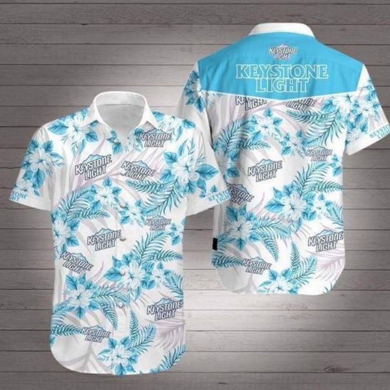 Keystone Light Beer Tropical Hawaiian Shirt