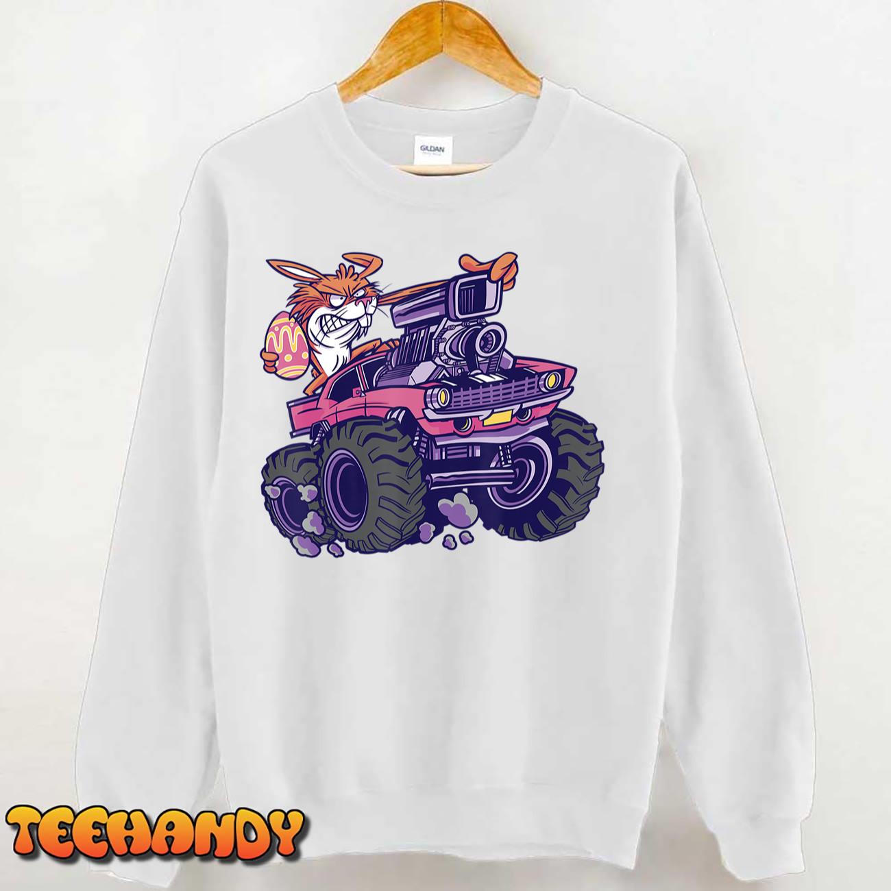 Kids Bunny Happy Easter Monster Truck Lovers Kids Boys T-Shirt