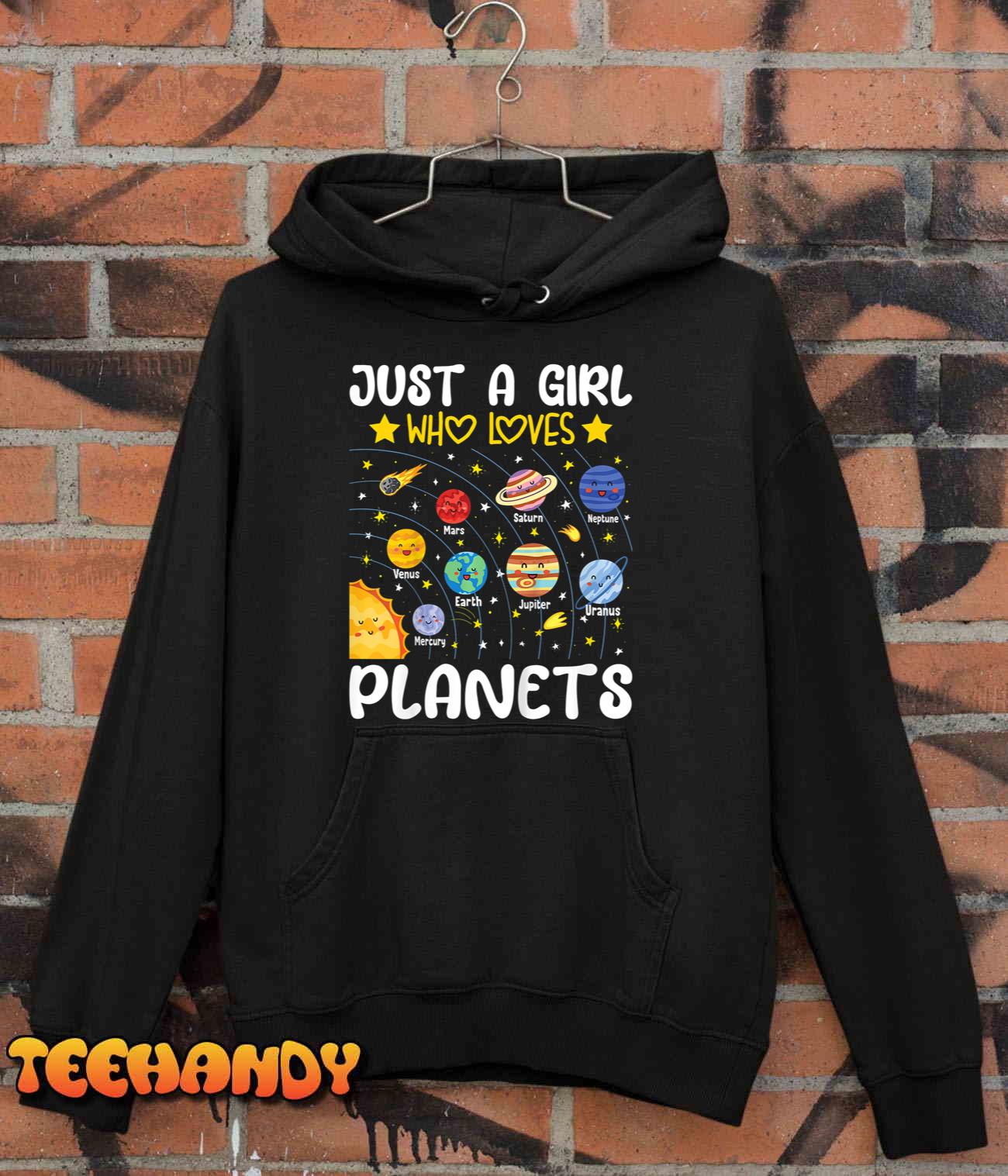 Kids Just A Girl Who Loves Planets Solar Space Science Lover Girl T-Shirt