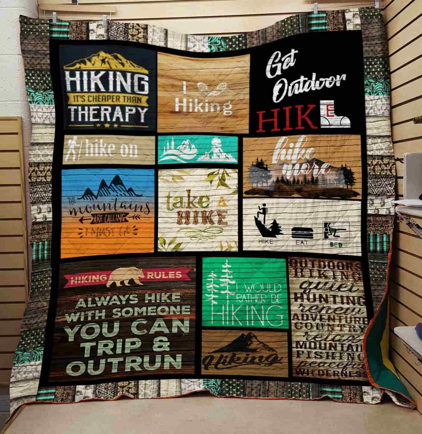 L Love Hiking 3D Quilt Blanket