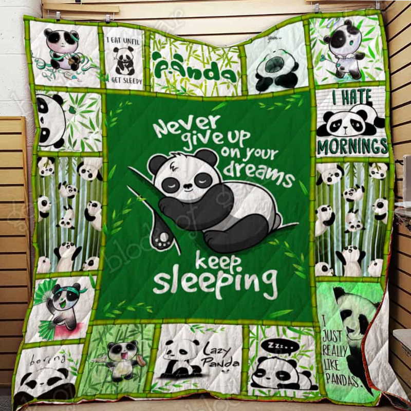 Lazy Panda 3D Quilt Blanket