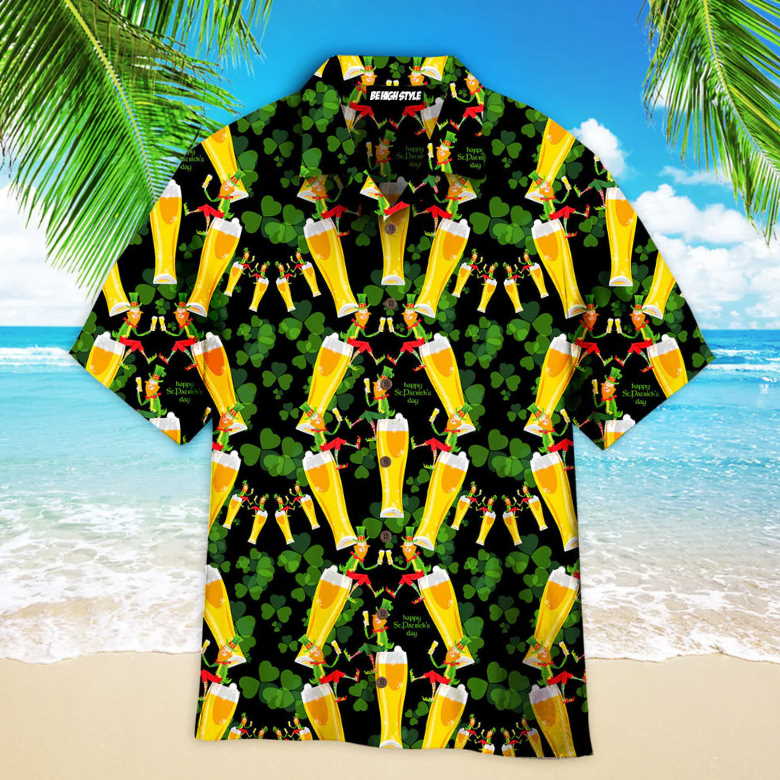 Leprechaun Beer St Patricks Day Aloha Hawaiian Shirt