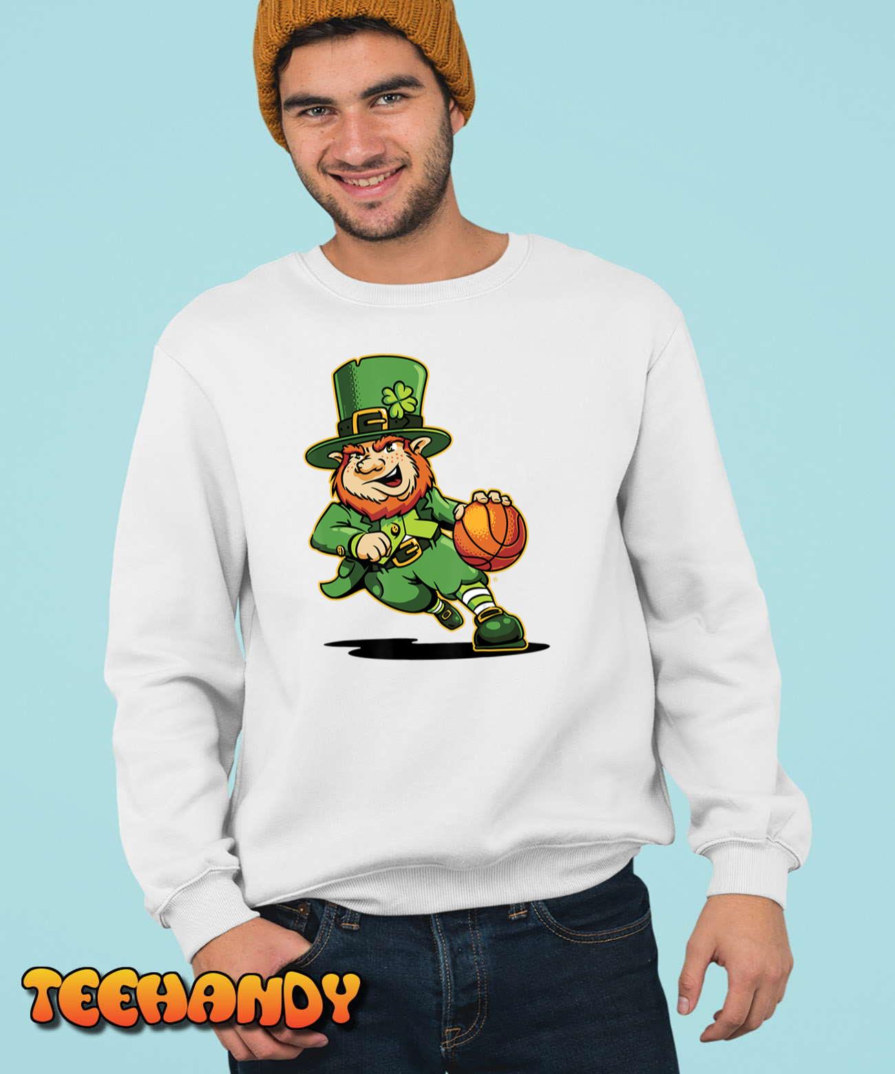 Leprechaun Kids Basketball St Patricks Day Lucky Basketball T-Shirt