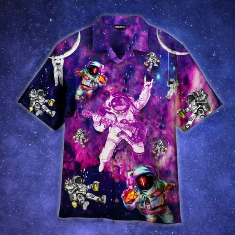 Let_s Rock Astronaut Tropical Hawaiian Shirt