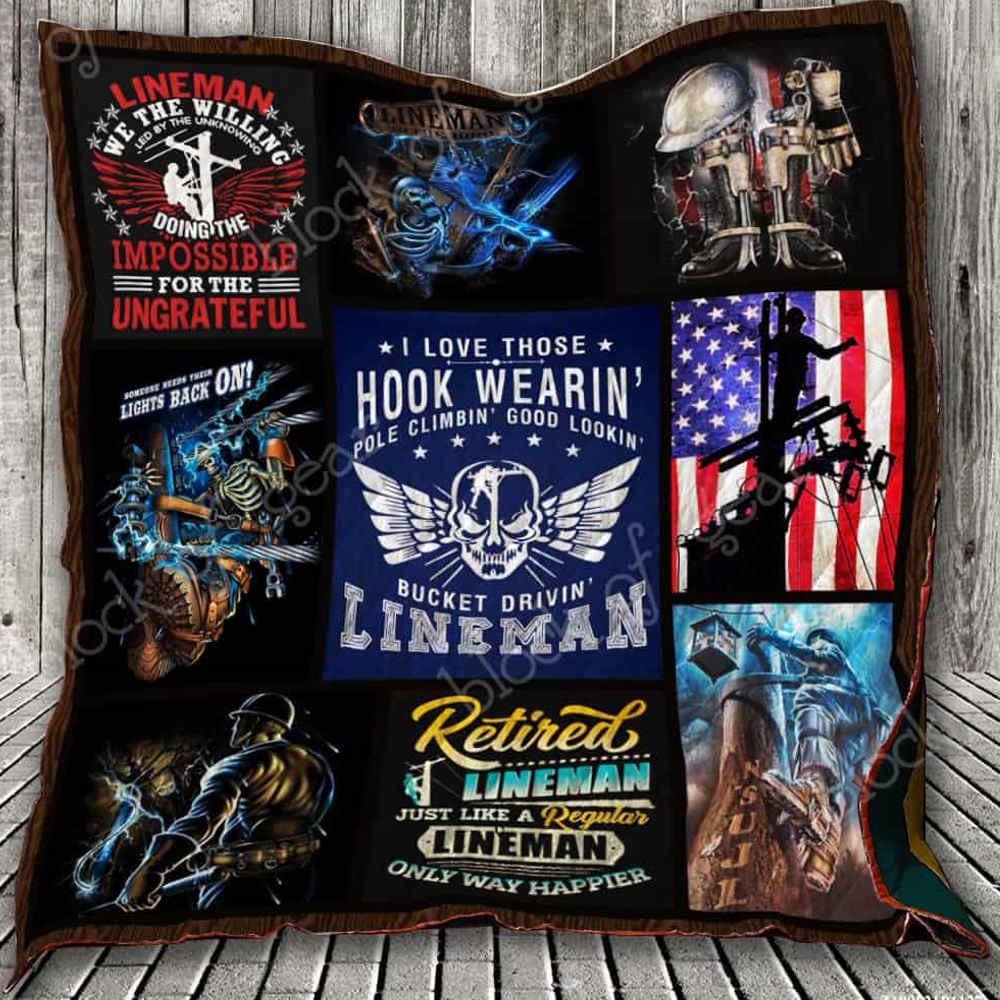 Lineman 3D Quilt Blanket