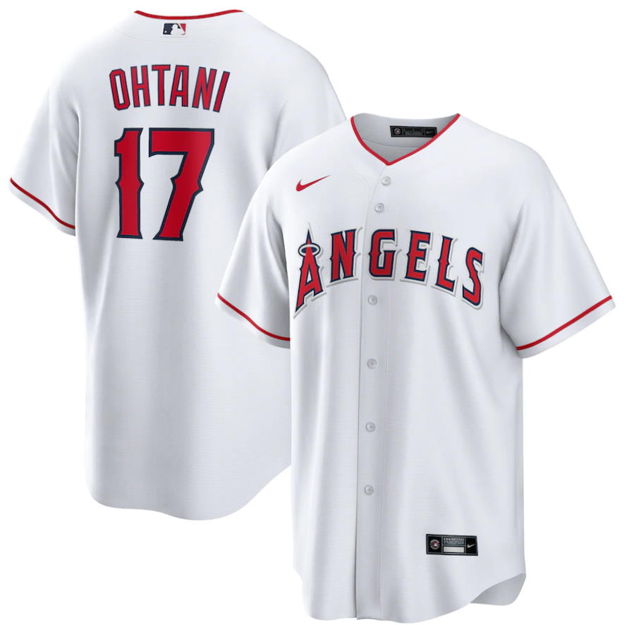 Los Angeles Angels Shohei Ohtani White Home Replica Player Name Jersey