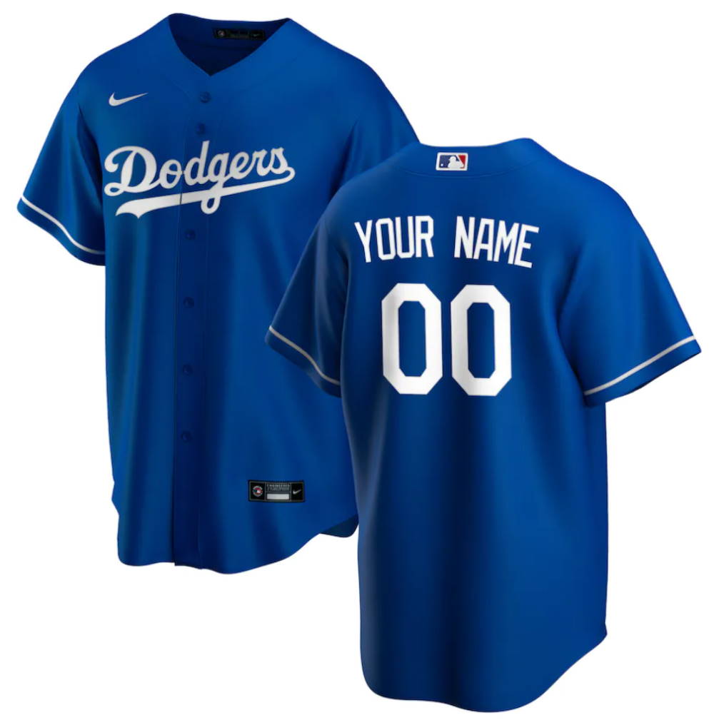 Los Angeles Dodgers Royal Alternate Replica Custom Jersey