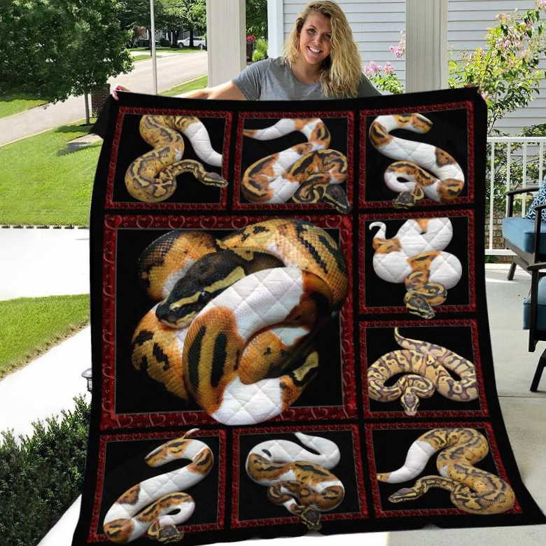 Love Python Like 3D Quilt Blanket