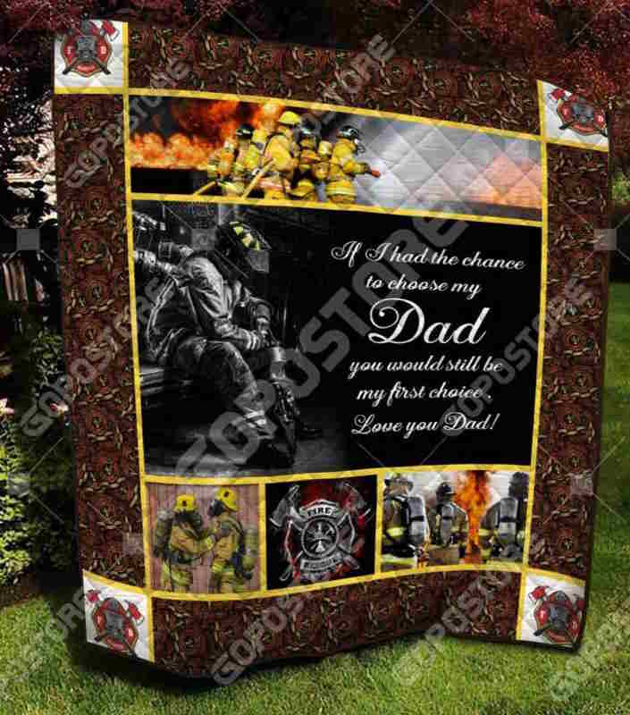 Love You Dad Firefighter Like 3D Quilt Blanket