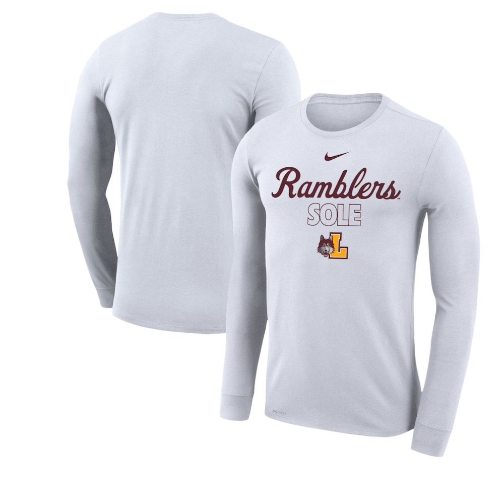 Loyola Chicago Ramblers Sole On Court Bench Long Sleeve T-Shirt