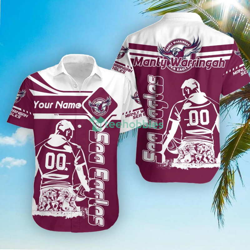 Manly Warringah Sea Eagles NRL Custom Name And Number Hawaiian Shirt