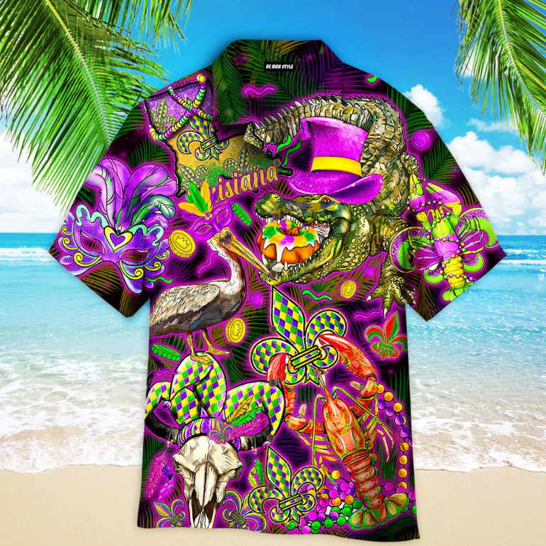 Mardi Gras Louisiana Aloha Hawaiian Shirt