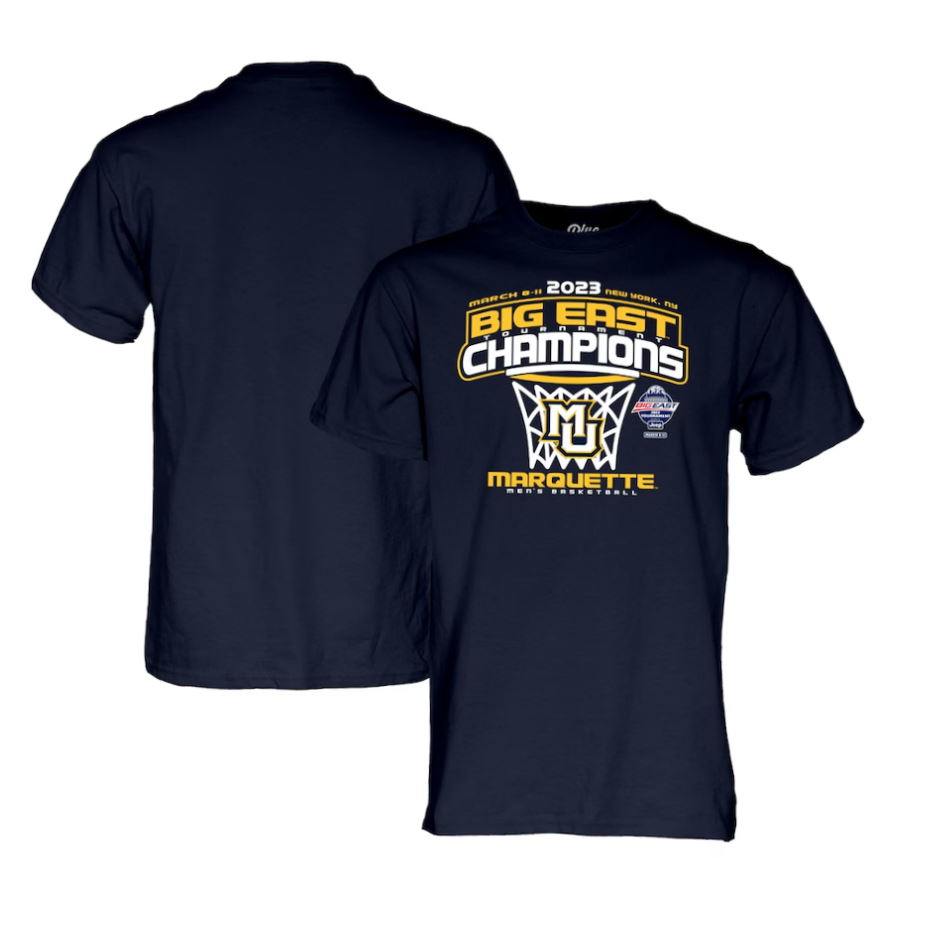 Marquette Golden Eagles 2023 Big East Men’s Basketball Conference Tournament Champions T-Shirt