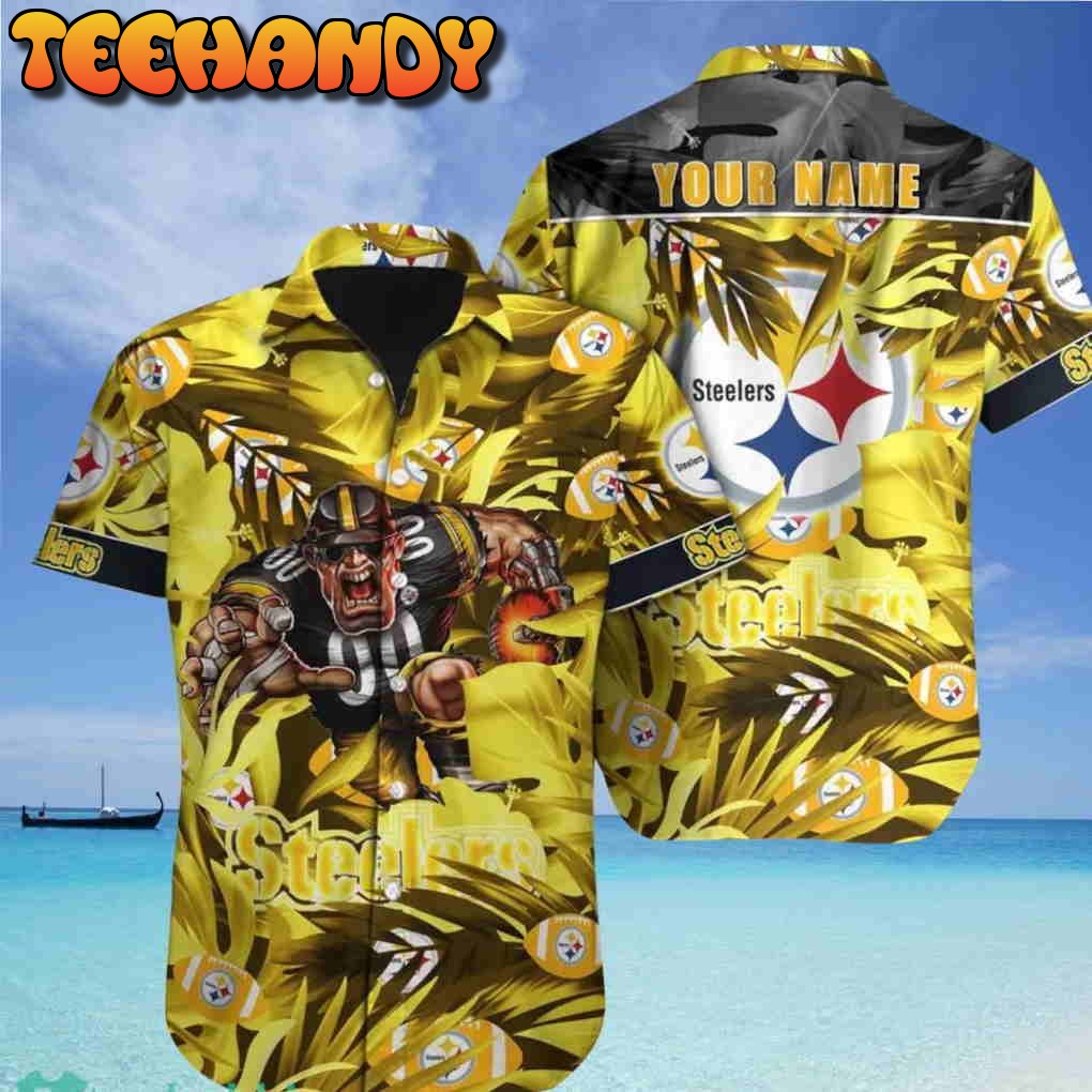 Mascot Tropical Aloha Custom Pittsburgh Steelers NFL Hawaiian Shirt