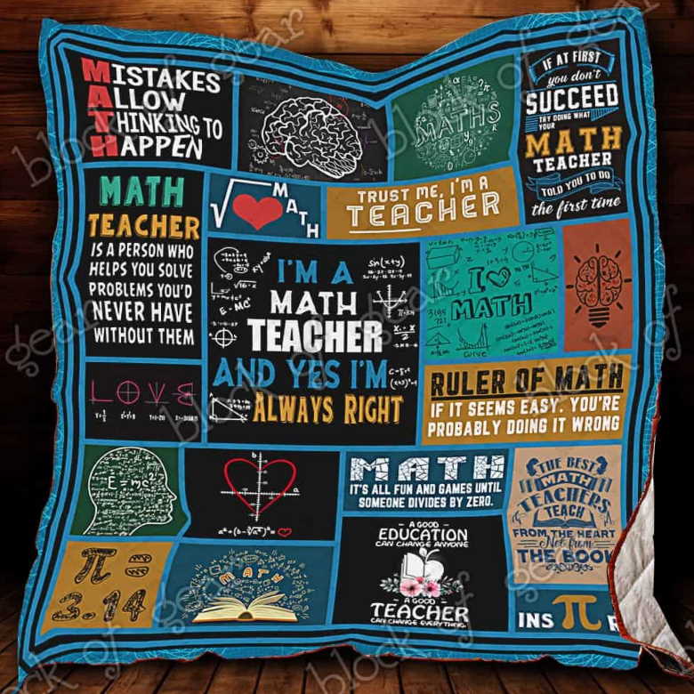 Math Teacher 3D Quilt Blanket