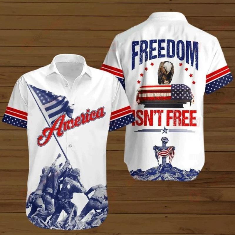 Memorial Day American Flag Freedom Isn_t Free Hawaiian Shirt