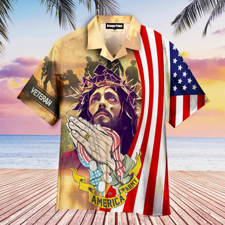 Memorial Day Jesus Bless For American Veteran Hawaiian Shirt