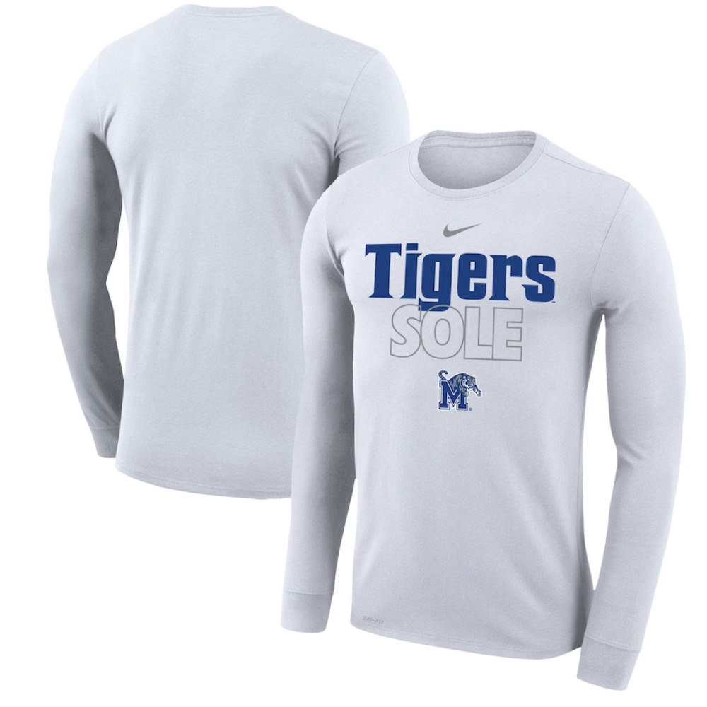 Memphis Tigers On Court Bench Long Sleeve T-Shirt