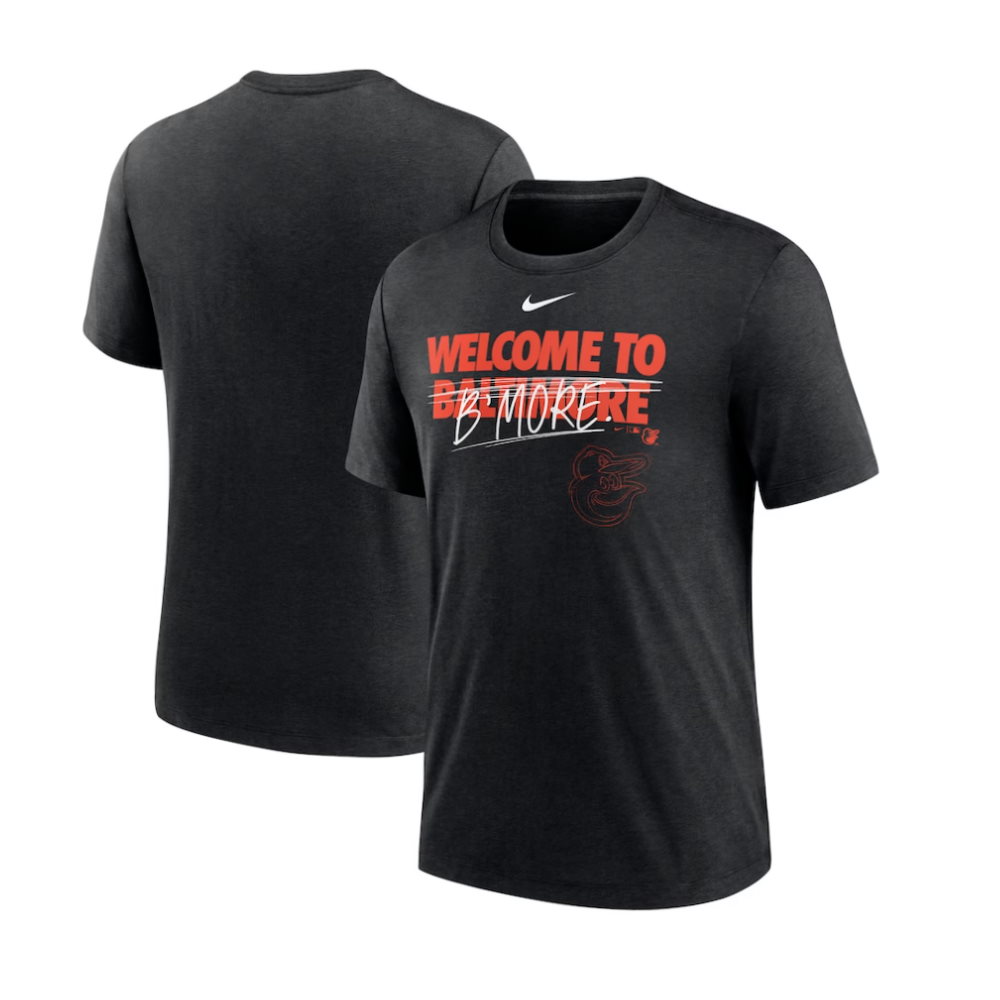 Men’s Baltimore Orioles Heather Black Home Spin Tri-Blend T-Shirt