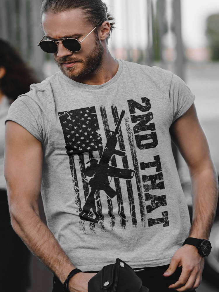 Mens Pro Gun 2nd That American Flag Patriotic AR-15 Shirt