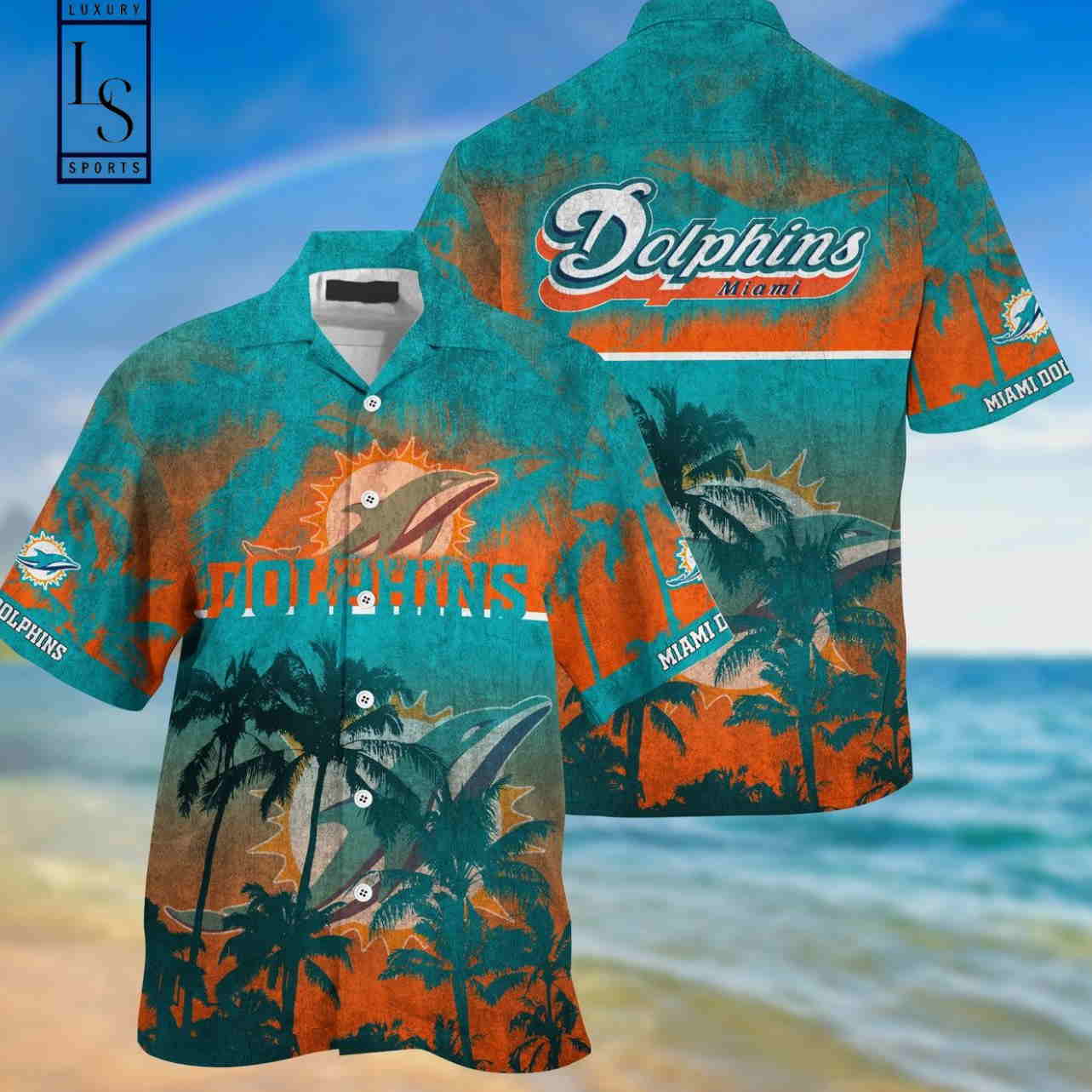 Miami Dolphins Palm Hawaiian Shirt