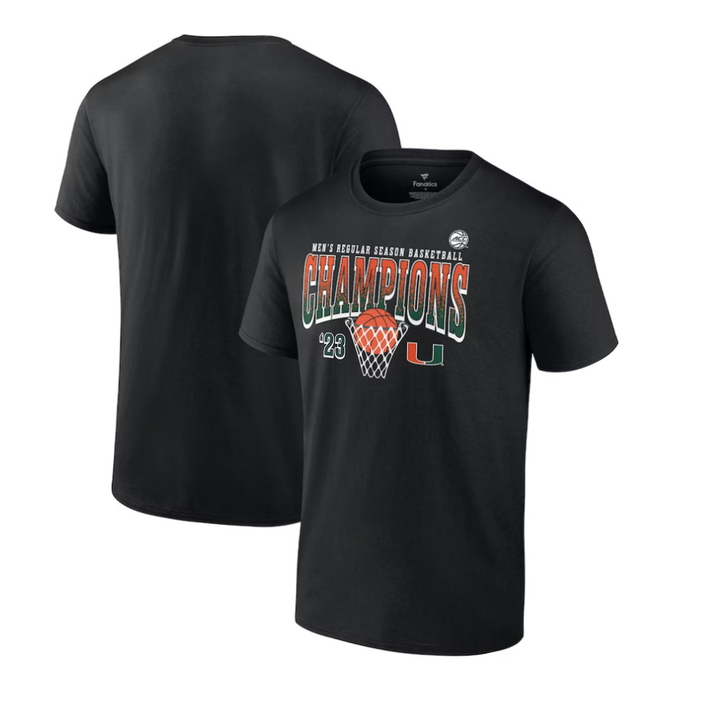 Miami Hurricanes 2023 ACC Men’s Basketball Regular Season Champions T-Shirt