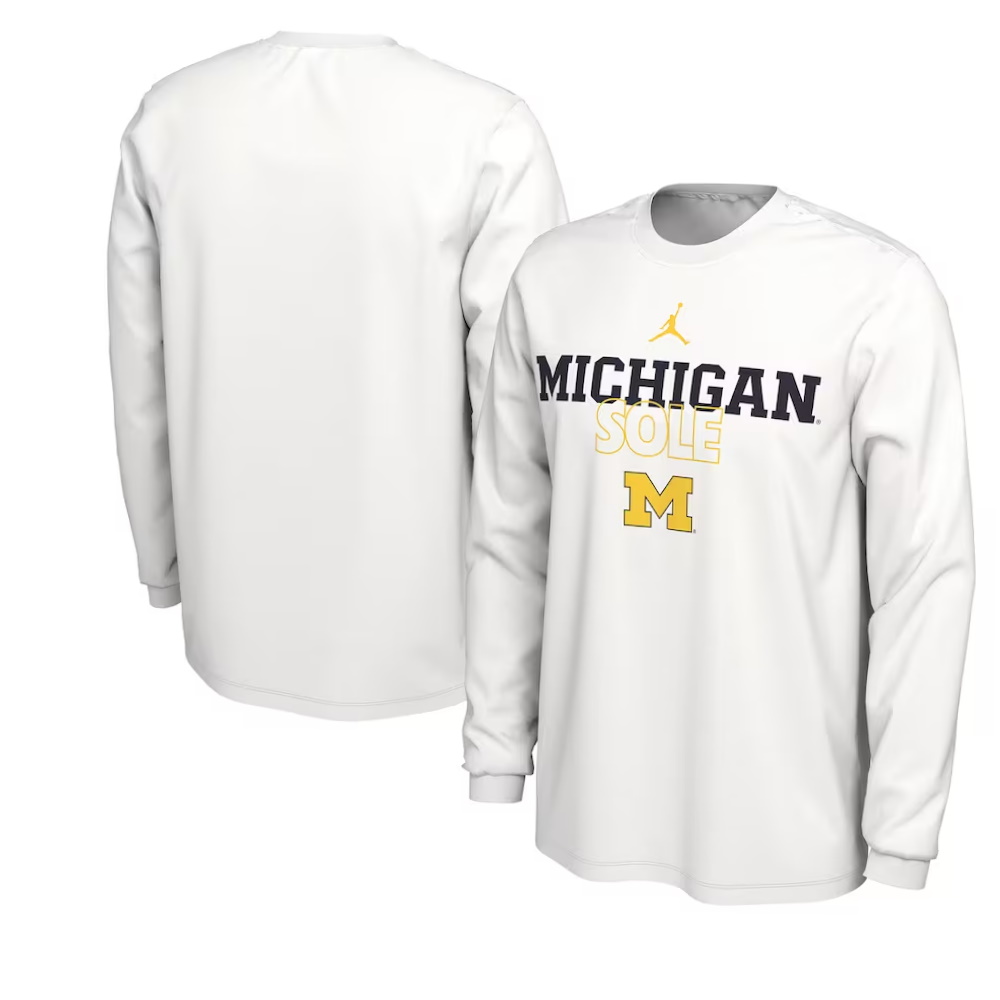 Michigan Wolverines On Court Long Sleeve T-Shirt