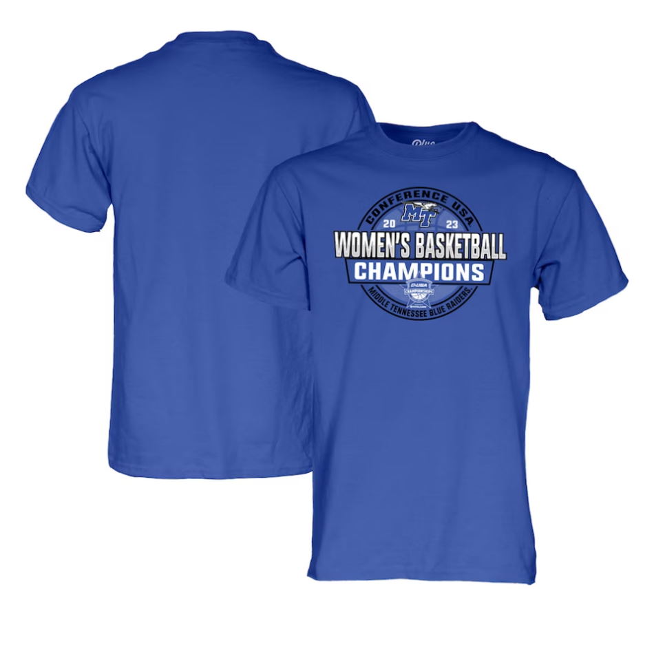 Middle Tennessee State Blue Raiders 2023 C-USA Women’s Basketball Champions T-Shirt