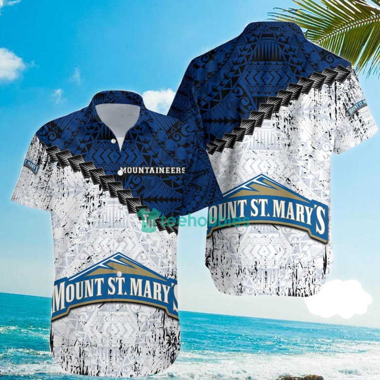 Mount St. Mary’s Mountaineers NCAA Grunge Polynesian Tattoo Hawaiian Shirt