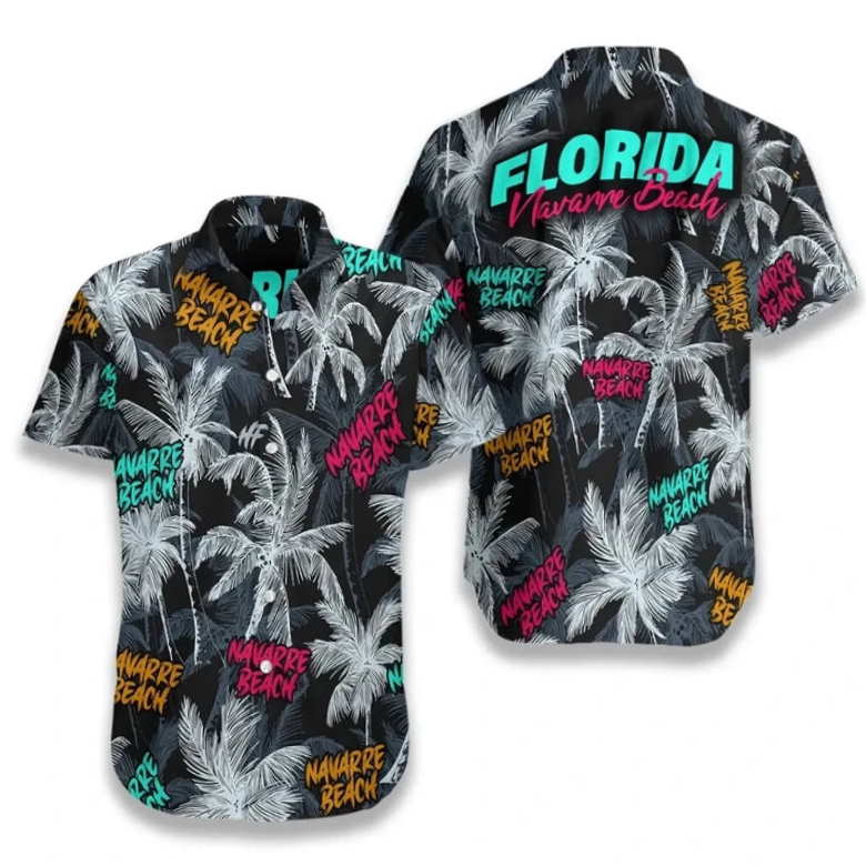 Navarre Beach Coconut Tree Hawaiian Shirt