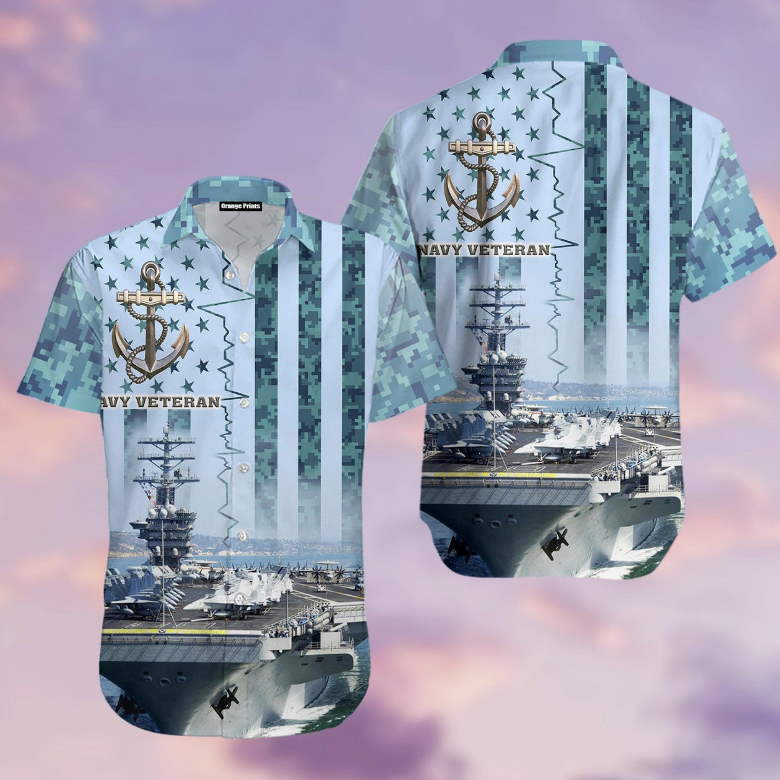 Navy Veteran Hawaiian Shirt