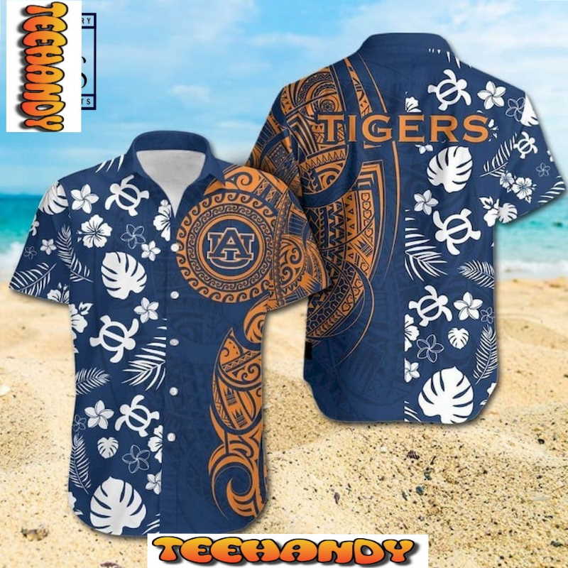 NCAA Auburn Tigers Samoan Print Hawaiian Shirt