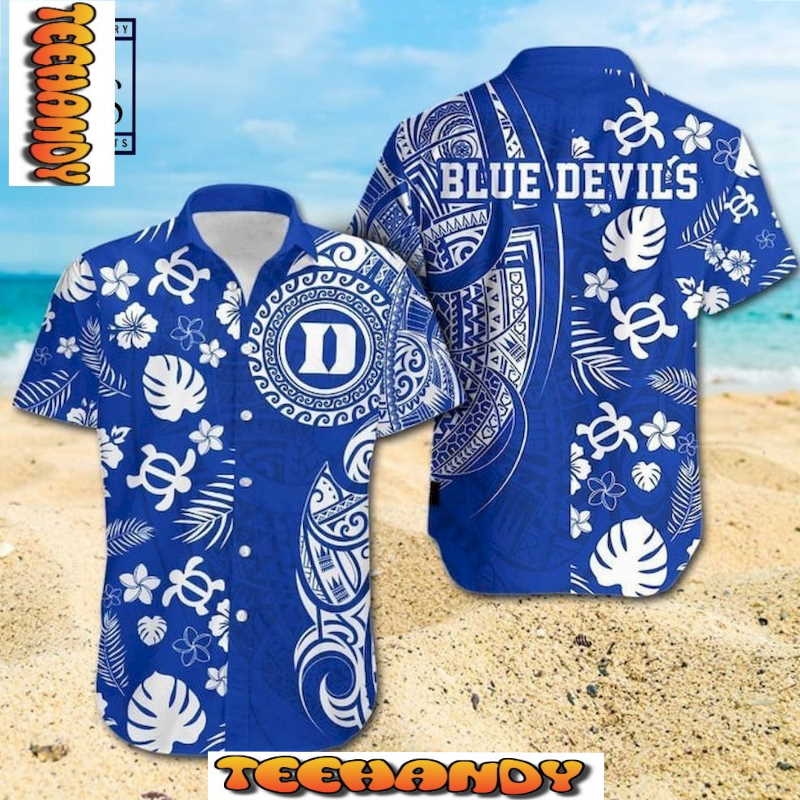 NCAA Duke Blue Devils Samoan Print Hawaiian Shirt