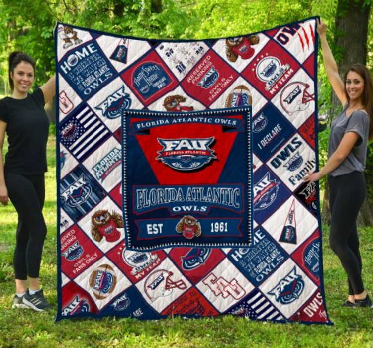 Ncaa Florida Atlantic Owls 3D Customized Quilt Blanket