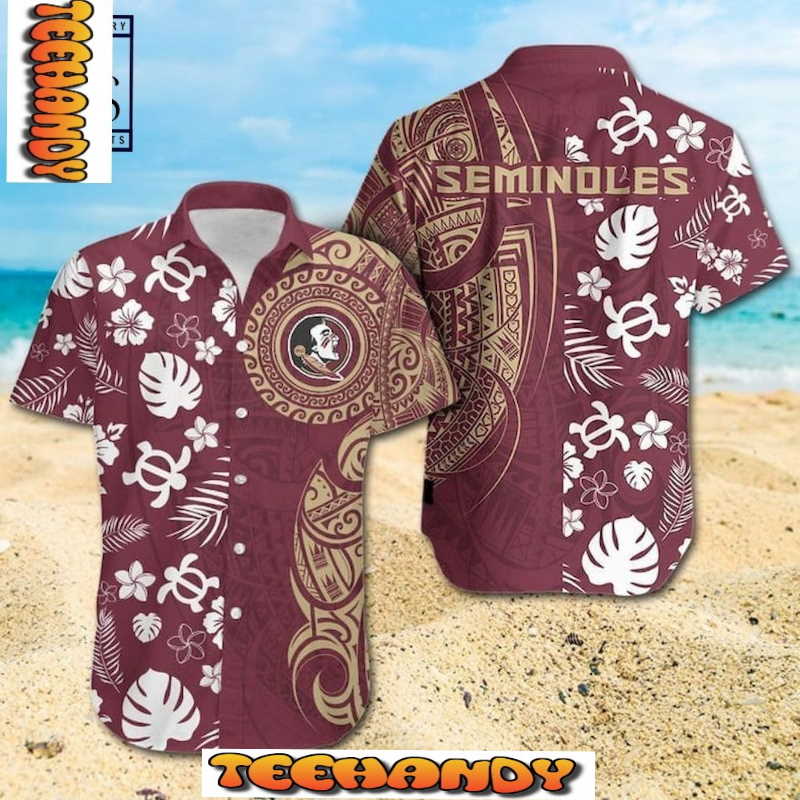 NCAA Florida State Seminoles Samoan Print Hawaiian Shirt