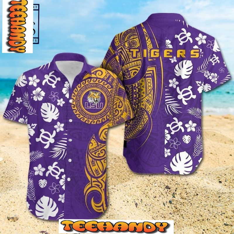 NCAA Lsu Tigers Samoan Print Hawaiian Shirt