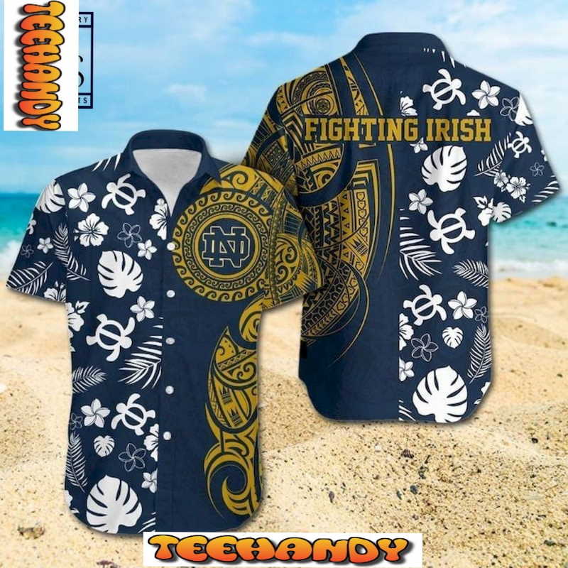 NCAA Notre Dame Fighting Irish Samoan Print Hawaiian Shirt